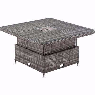 Square Dining Table With Ice Bucket in Grey - Rattan Direct