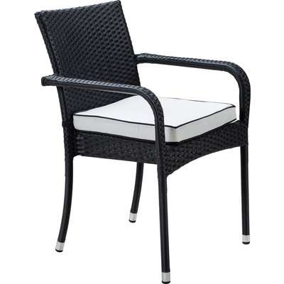 Stacking Rattan Garden Chair in Black & White - Roma - Rattan Direct