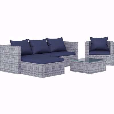 Rattan Garden Furniture 5 Seater Outdoor Modular Corner Sofa Table Set Grey