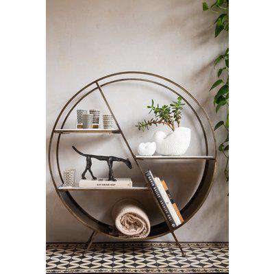 Circular Brass & Marble Console Table