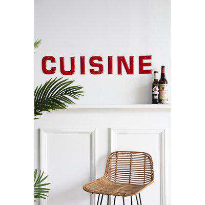 Cuisine Wall Art In 7 Red Individual Letters