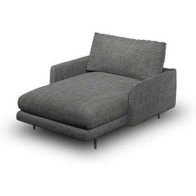 Fabulous Snuggler Chaise In Shale Boucle Fabric