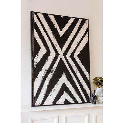 Framed Large Black & White Abstract Wall Art