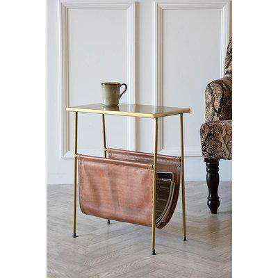 Gatsby Side Table with Leather Magazine Holder