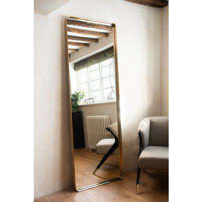 Giant Slim Full-Length Mirror With Rounded Gold Surround