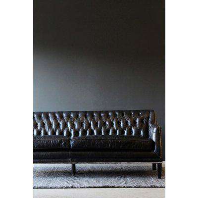 Black Leather Chesterfield 3 Seater Sofa