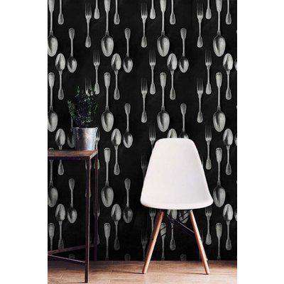 Mind The Gap The Antiquerian - Cutlery Wallpaper - Silver