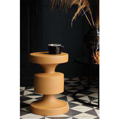 Mustard Metal Chess Piece Side Table