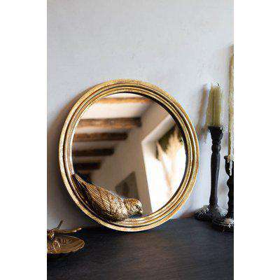 Gold Parrot Round Wall Mirror