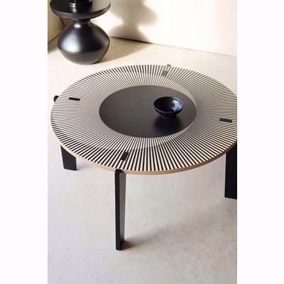 Spiral Graphic Wooden Coffee Table