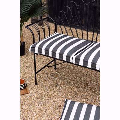 Black & White Stripe Outdoor Seat Cushion