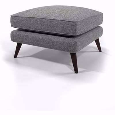 Stunning Sustainable Footstool In Light Grey Eco Weave Fabric