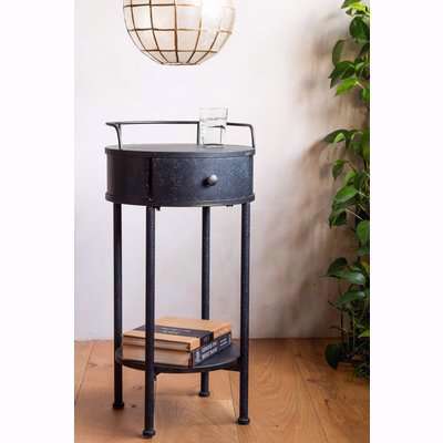 Rockett St George Traditional Black Paint Effect Metal Side Table / Bedside Table