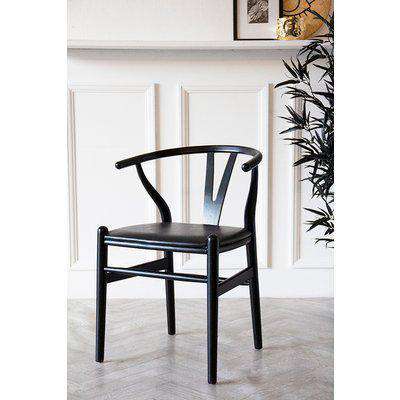 Wishbone-Style Dining Chair Black