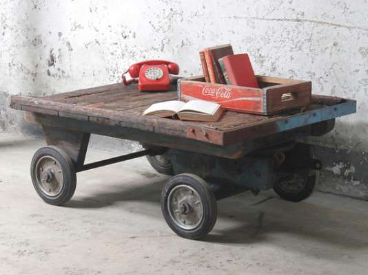 Industrial Trolley Coffee Table  Large