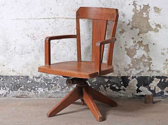 Teak Vintage Office Chair Brown
