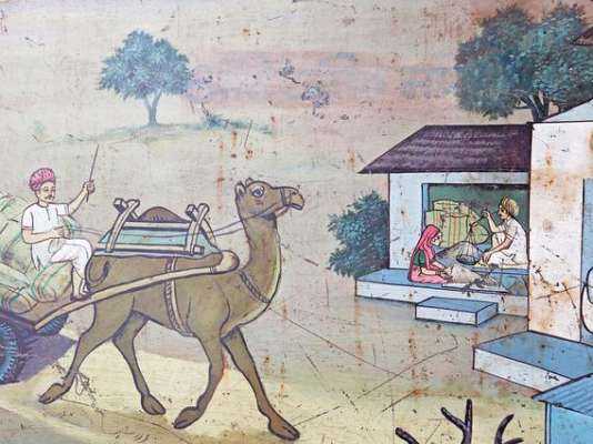 Wall Art Painting - The Camel Cart Multi
