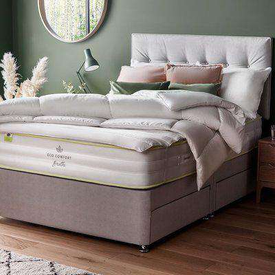 Silentnight Eco Comfort Breathe Pocket 2000 Firmer Divan Bed - No Storage - Plum - Double - Slimline base - Beech Leg