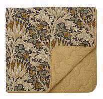 Morris &amp; Co Artichoke Charcoal/Mustard Quilted Throw