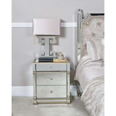 Deco Home Athens Gold Mirrored 3 Drawer Bedside Cabinet