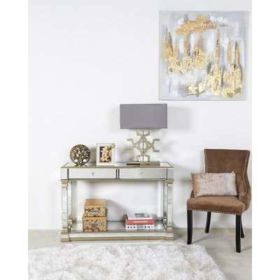 Deco Home Athens Gold Mirrored 2 Drawer Console Table