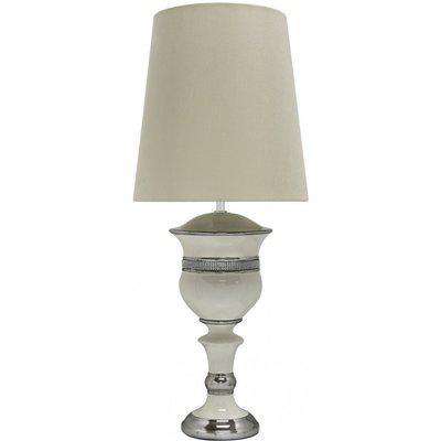Deco Home Cream Makayla Silhouette Table Lamp / Silver