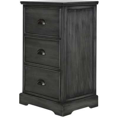 Deco Home Arabella Grey Wood 3 Drawer Bedside Cabinet