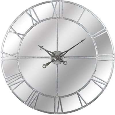 Hill Large Silver Foil Mirrored Wall Clock