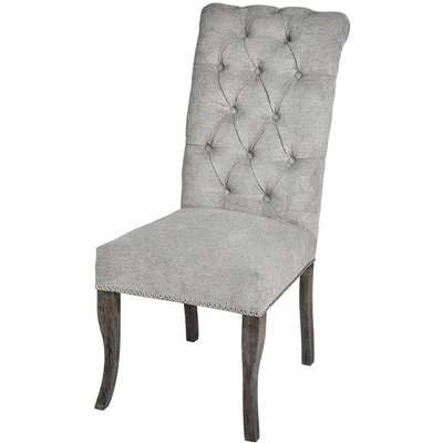 Hill Silver Roll Top Dining Chair With Ring Pull