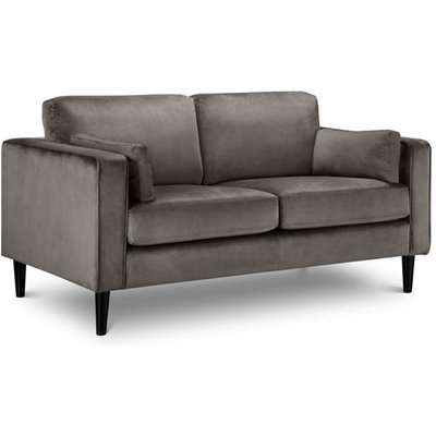 Julian Bowen Hayward Velvet Grand Sofa / Grey Velvet / 2 Seater