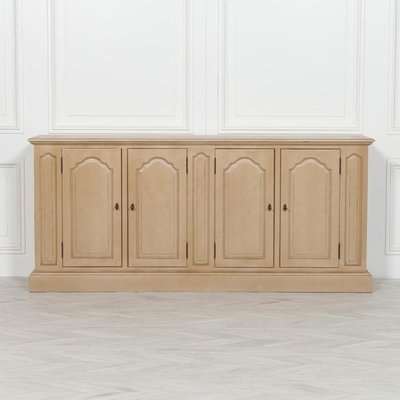 Maison Reproductions Distressed Buffet Sideboard / Cream / Curved