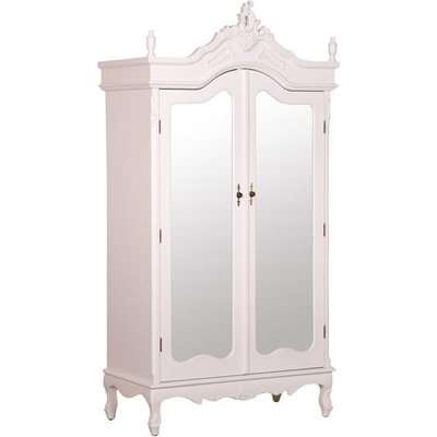 Maison Reproductions French Antique Armoire Double Doors Display Cabinet / Cream / Double Door
