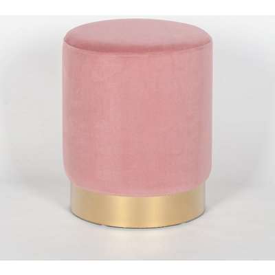Maison Reproductions Round Footstool / Pink