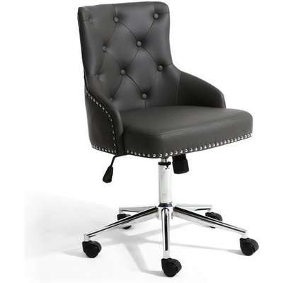 Shankar Rocco Leather Effect Graphite Grey Office Chair