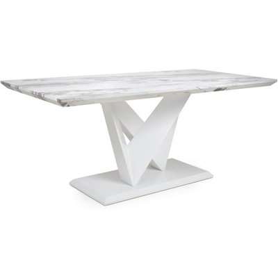 Shankar Saturn Large Marble Effect Top Dining Table