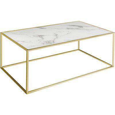 Teddy's Collection Swan Coffee Table White and Gold