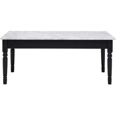 Teddy's Collection Hugo Marble Top Black Frame White Coffee Table