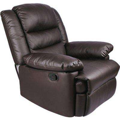Adjustable Leather Recliner Chair with Armrests Black - Brown