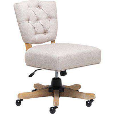 Armless Linen Lift Swivel Computer Chair Home Office - Beige