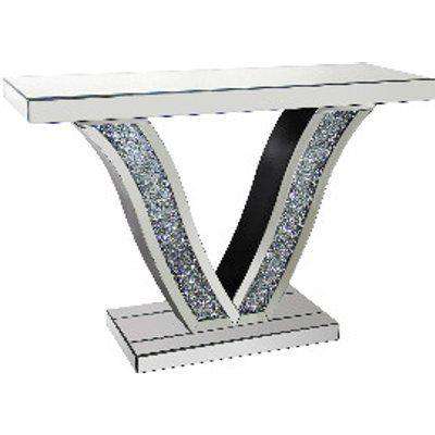 Aurora Crystal Mirrored Console Table