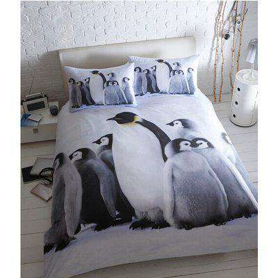 Baby Penguins Photo Printed Duvet and Pillowcase Set - King