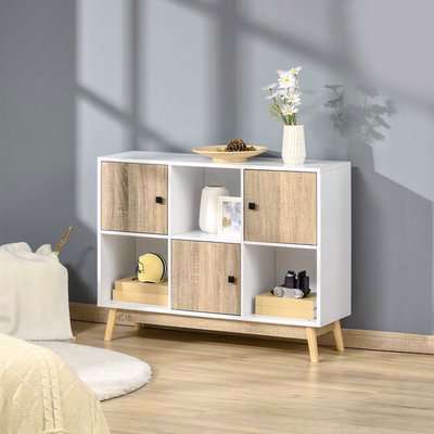 Bookcase, Book Shelf, 6 Cube Storage Cabinet for Living Room - Natural