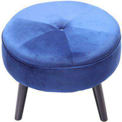 Casual Round Footstool - Blue