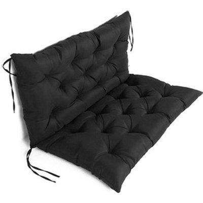 Outdoor Rocking Chair Cushion Hanging Swing Soft Seat Pad - Black