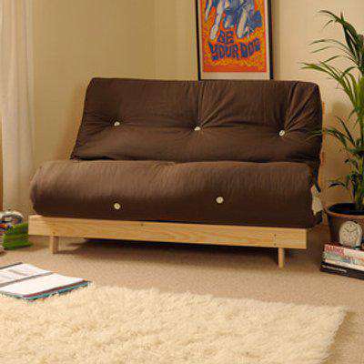 Chocolate and Cream 4ft 2 Seater Luxury Wooden Futon