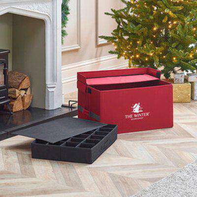 Christmas Ornament Storage Chest  - Red
