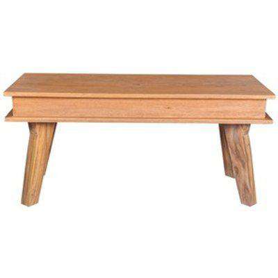 Classic Style Solid Sheesham Wood Small Dining Bench - Light Wood Tone
