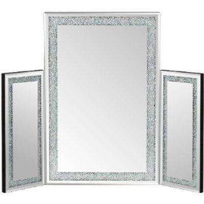 Crystal Effect Dressing Table Mirror - Silver