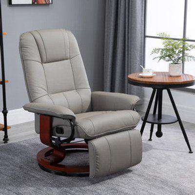 Deluxe Office Chair PU Leather Armchair - Grey