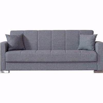 Dennis Linen Sofa Bed 3 Seater   - Light Grey